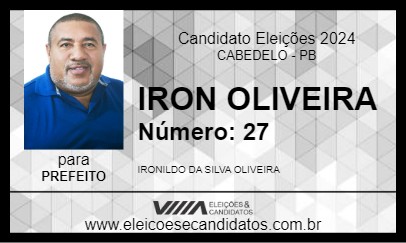 Candidato IRON OLIVEIRA 2024 - CABEDELO - Eleições