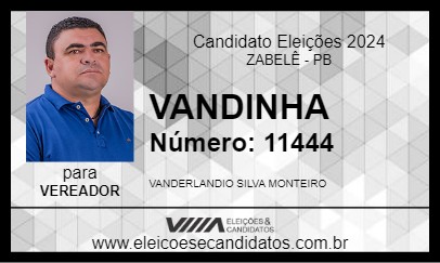 Candidato VANDINHA 2024 - ZABELÊ - Eleições