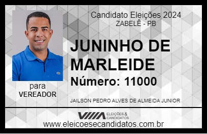 Candidato JUNINHO DE MARLEIDE 2024 - ZABELÊ - Eleições