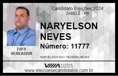 Candidato NARYELSON NEVES 2024 - ZABELÊ - Eleições