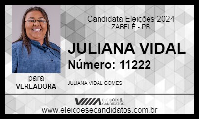 Candidato JULIANA VIDAL 2024 - ZABELÊ - Eleições