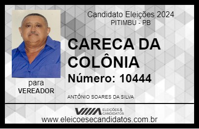 Candidato CARECA DA COLÔNIA 2024 - PITIMBU - Eleições