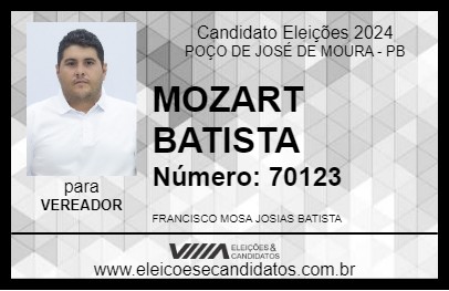 Candidato MOZART BATISTA 2024 - POÇO DE JOSÉ DE MOURA - Eleições