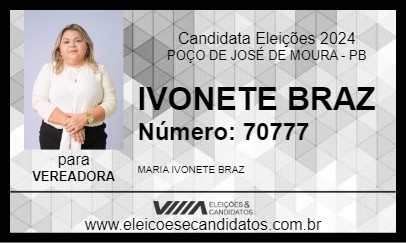 Candidato IVONETE BRAZ 2024 - POÇO DE JOSÉ DE MOURA - Eleições