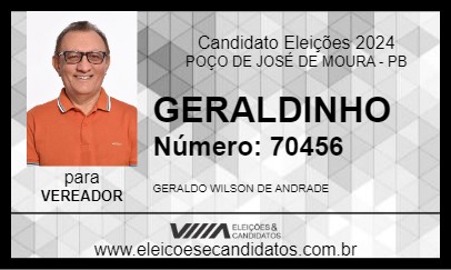 Candidato GERALDINHO 2024 - POÇO DE JOSÉ DE MOURA - Eleições