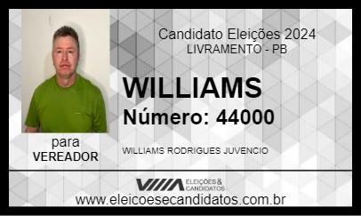 Candidato WILLIAMS 2024 - LIVRAMENTO - Eleições