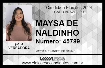 Candidato MAYSA DE NALDINHO 2024 - GADO BRAVO - Eleições