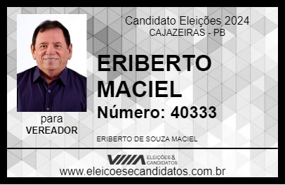 Candidato ERIBERTO MACIEL 2024 - CAJAZEIRAS - Eleições