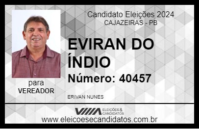 Candidato ERIVAN DO ÍNDIO 2024 - CAJAZEIRAS - Eleições