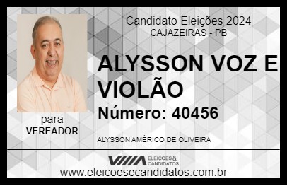 Candidato ALYSSON VOZ E VIOLÃO 2024 - CAJAZEIRAS - Eleições