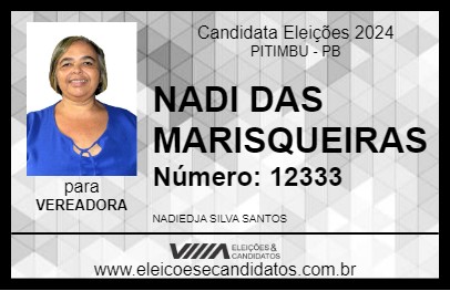 Candidato NADI DAS MARISQUEIRAS 2024 - PITIMBU - Eleições