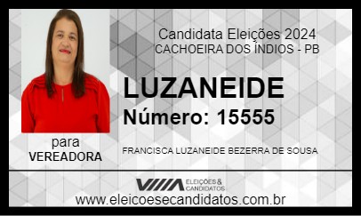 Candidato LUZANEIDE 2024 - CACHOEIRA DOS ÍNDIOS - Eleições