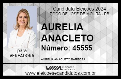 Candidato AURELIA ANACLETO 2024 - POÇO DE JOSÉ DE MOURA - Eleições