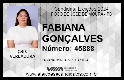 Candidato FABIANA GONÇALVES 2024 - POÇO DE JOSÉ DE MOURA - Eleições