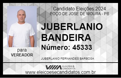 Candidato JUBERLANIO BANDEIRA 2024 - POÇO DE JOSÉ DE MOURA - Eleições