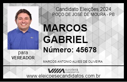 Candidato MARCOS GABRIEL 2024 - POÇO DE JOSÉ DE MOURA - Eleições