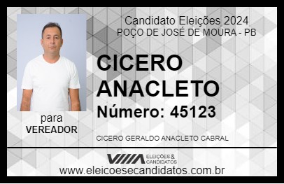 Candidato CICERO ANACLETO 2024 - POÇO DE JOSÉ DE MOURA - Eleições