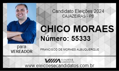 Candidato CHICO MORAES 2024 - CAJAZEIRAS - Eleições