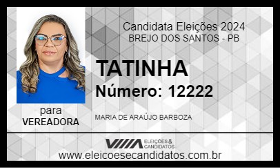 Candidato TATINHA 2024 - BREJO DOS SANTOS - Eleições