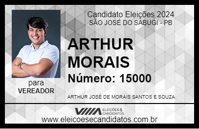 Candidato ARTHUR MORAIS 2024 - SÃO JOSÉ DO SABUGI - Eleições