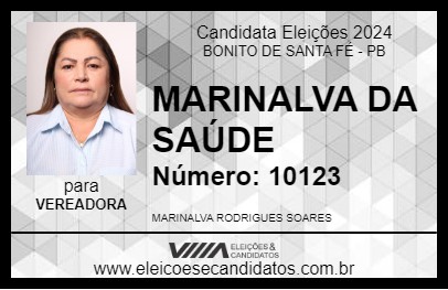 Candidato MARINALVA DA SAÚDE 2024 - BONITO DE SANTA FÉ - Eleições