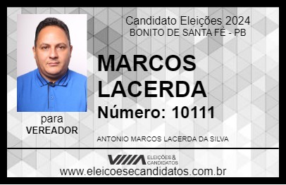 Candidato MARCOS LACERDA 2024 - BONITO DE SANTA FÉ - Eleições