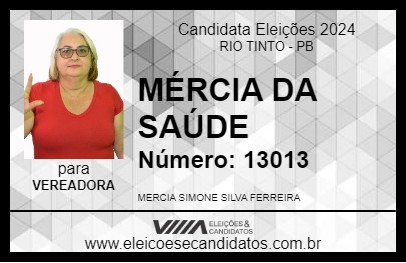 Candidato MÉRCIA DA SAÚDE 2024 - RIO TINTO - Eleições