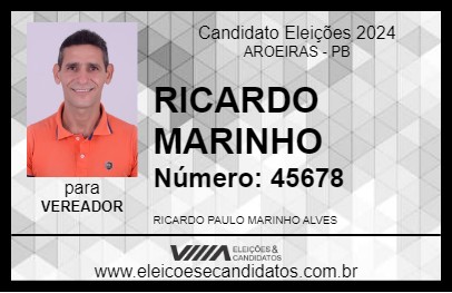 Candidato RICARDO MARINHO 2024 - AROEIRAS - Eleições