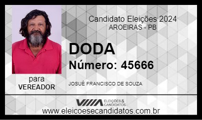 Candidato DODA 2024 - AROEIRAS - Eleições