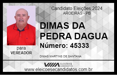 Candidato DIMAS DA PEDRA DAGUA 2024 - AROEIRAS - Eleições