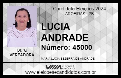 Candidato LUCIA ANDRADE 2024 - AROEIRAS - Eleições