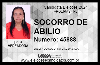 Candidato SOCORRO DE ABILIO 2024 - AROEIRAS - Eleições