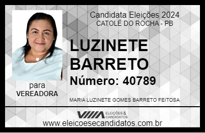 Candidato LUZINETE BARRETO 2024 - CATOLÉ DO ROCHA - Eleições