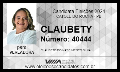 Candidato CLAUBETY 2024 - CATOLÉ DO ROCHA - Eleições