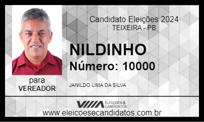 Candidato NILDINHO 2024 - TEIXEIRA - Eleições