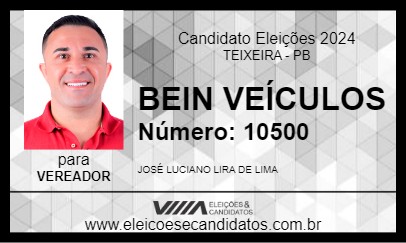 Candidato BEIN VEÍCULOS 2024 - TEIXEIRA - Eleições