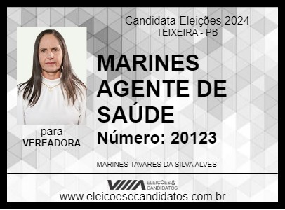 Candidato MARINES AGENTE DE SAÚDE 2024 - TEIXEIRA - Eleições