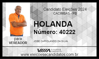 Candidato HOLANDA 2024 - CACIMBAS - Eleições