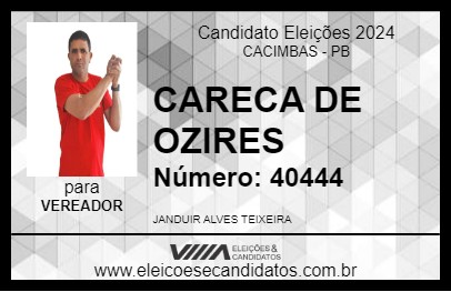 Candidato CARECA DE OZIRES 2024 - CACIMBAS - Eleições