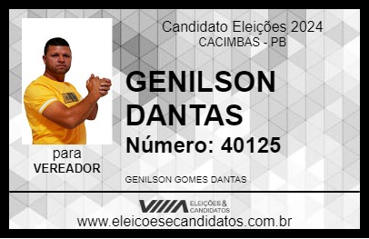 Candidato GENILSON DANTAS 2024 - CACIMBAS - Eleições