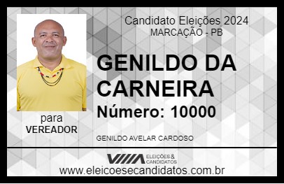 Candidato GENILDO DA CARNEIRA 2024 - MARCAÇÃO - Eleições