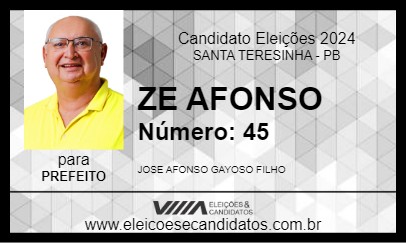 Candidato ZE AFONSO 2024 - SANTA TERESINHA - Eleições