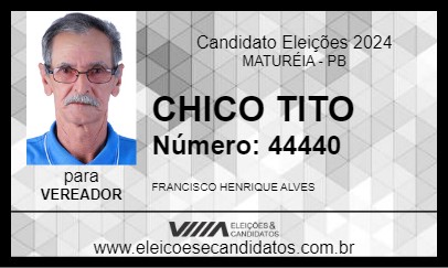 Candidato CHICO TITO 2024 - MATURÉIA - Eleições