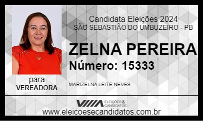 Candidato ZELNA PEREIRA 2024 - SÃO SEBASTIÃO DO UMBUZEIRO - Eleições