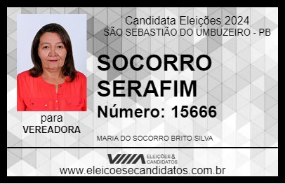 Candidato SOCORRO SERAFIM 2024 - SÃO SEBASTIÃO DO UMBUZEIRO - Eleições