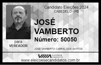 Candidato JOSÉ VAMBERTO 2024 - CABEDELO - Eleições