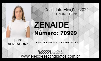 Candidato ZENAIDE 2024 - TRIUNFO - Eleições