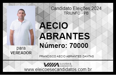 Candidato AECIO ABRANTES 2024 - TRIUNFO - Eleições