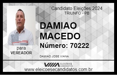 Candidato DAMIAO MACEDO 2024 - TRIUNFO - Eleições