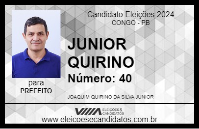 Candidato JUNIOR QUIRINO 2024 - CONGO - Eleições